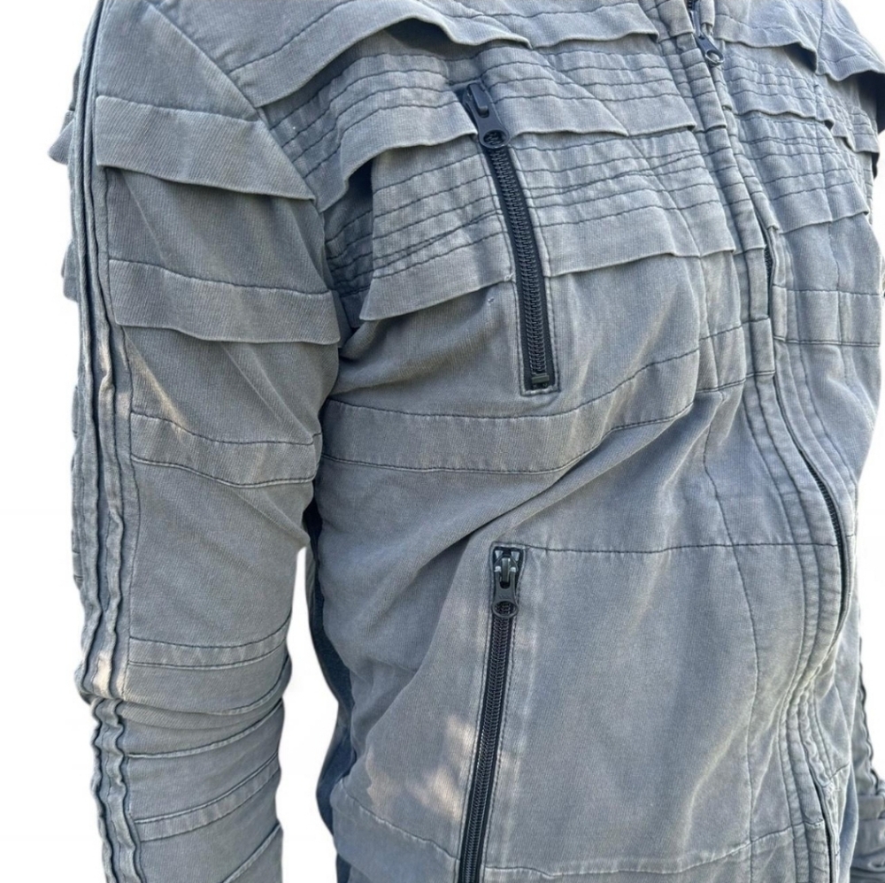 DEMOBAZA MEN S18 REUNION Hoodie Fit Portal Gray Distressed Jacket M - Picture 7 of 16